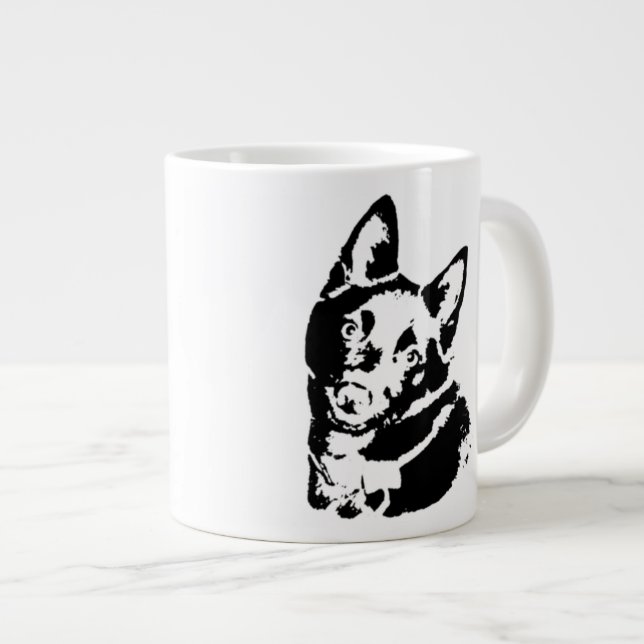 Caneca De Café Grande Imagem de Cão Schipperke (Frente Esquerda)
