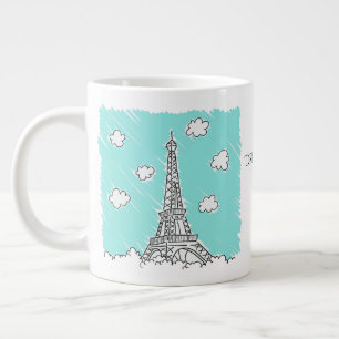 Caneca De Café Grande Imagem em torre Eiffel Imagem de texto personaliza