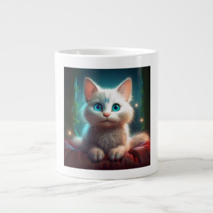 Caneca De Café Grande Imagem Fantástica De Um Jovem Gato Albino