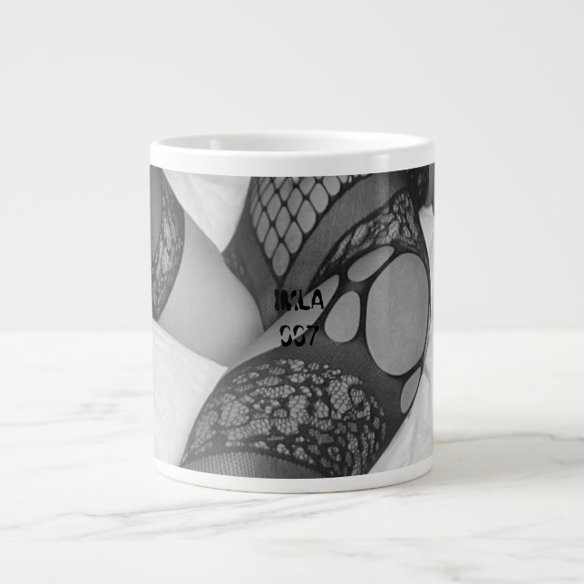 Caneca De Café Grande IMLA 007 Black & White Mug (Frente)