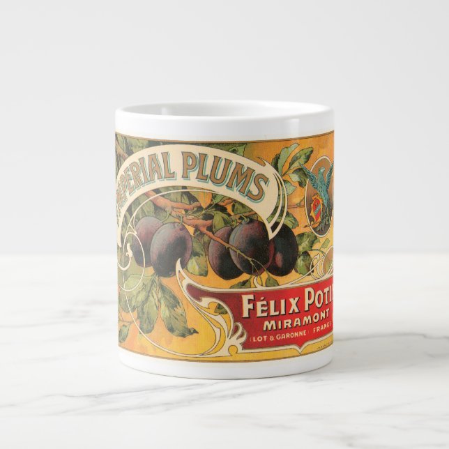 Caneca De Café Grande Imperial Plums Felix Potin Miramont VIntage Crate (Frente)
