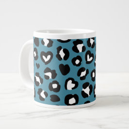 Caneca De Café Grande Impressão Animal, Leopardo Azul, Manchas de Chita,