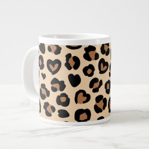 Caneca De Café Grande Impressão Animal, Leopardo Castanho, Manchas de Ch