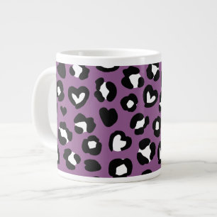 Caneca De Café Grande Impressão Animal, Leopardo Roxo, Manchas de Chita,
