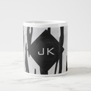 Caneca De Café Grande Impressão branco e preto monograma