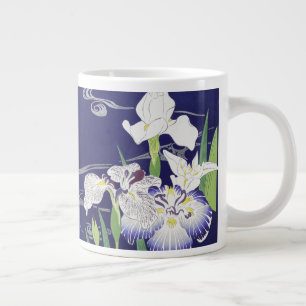 Caneca De Café Grande Impressão de Arte de Íris Japonesa Vintage Kogyo T