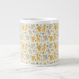 Caneca De Café Grande impressão de berçário de animais da savana