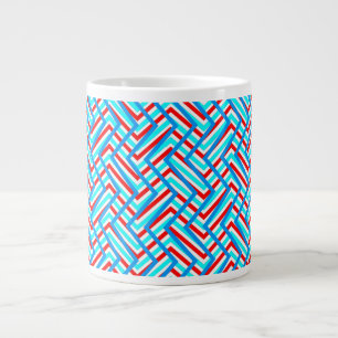 Caneca De Café Grande Impressão gráfica retrô vermelha e azul