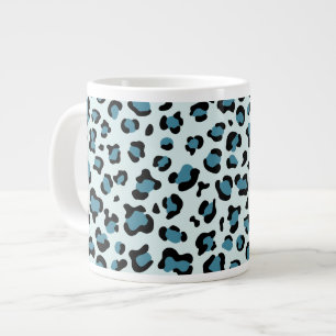 Caneca De Café Grande Impressão Leopardo, Manchas Leopardo, Leopardo Azu