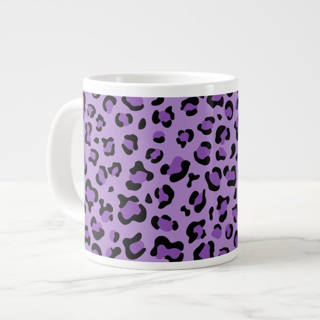 Caneca De Café Grande Impressão Leopardo, Manchas Leopardo, Leopardo Rox (Frente Esquerda)