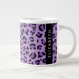 Caneca De Café Grande Impressão Leopardo, Manchas, Leopardo Roxo, Seu No