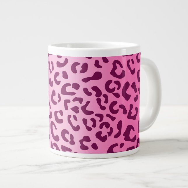 Caneca De Café Grande Impressão Leopardo Rosa-na moda (Frente Esquerda)