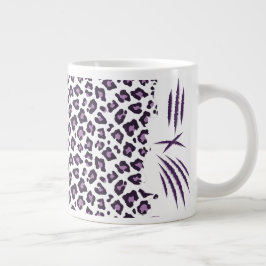 Caneca De Café Grande Impressão Leopardo Roxo-Claro