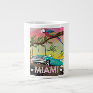 Caneca De Café Grande impressão Viagem de retro de Miami vintage