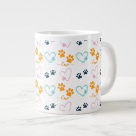 Caneca De Café Grande Impressões de Patinhas Amante de Cachorro Fofo