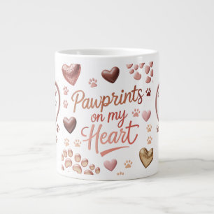 Caneca De Café Grande Impressões digitais no meu coração - Jumbo Pet Lov