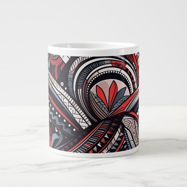 Caneca De Café Grande Impressões tribais (Frente)