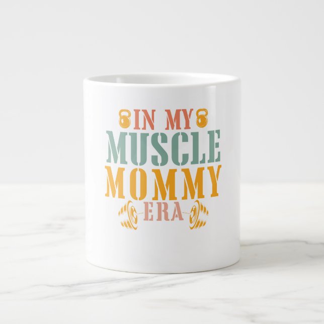 Caneca De Café Grande In My Muscle Mommy Era fitness (Frente)