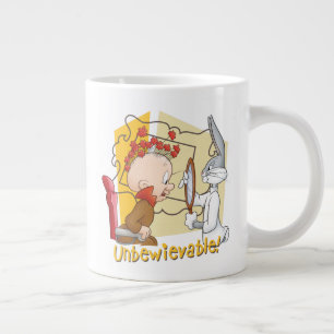Caneca De Café Grande "Inacreditável" Barbeiro PERNALONGA™ e Elmer Fudd