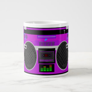 Caneca De Café Grande Incrível Boombox Roxo Retrô