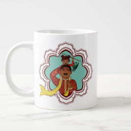 Caneca De Café Grande Indian Dad carrying his daughter on his shoulders