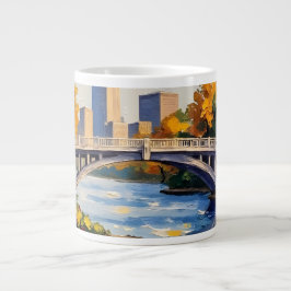 Caneca De Café Grande Indianapolis White Bridge Over the White River