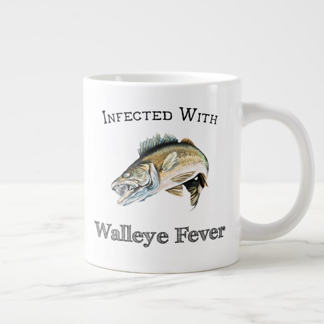 Caneca De Café Grande Infectado Com Febre Walleye (Direita)