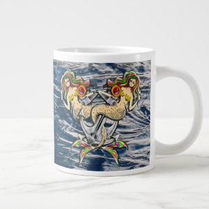 Caneca De Café Grande Infelizmente, sereias ancoradas