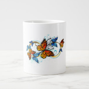 Caneca De Café Grande Infinidade de Borboletas Monarca