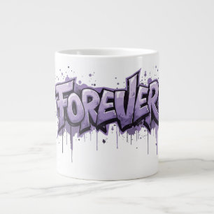 Caneca De Café Grande Infinidade de Lavanda de grafite "FOREVER"