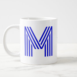 Caneca De Café Grande Inicial Maiúscula Personalizada e Nome | Grande Ju
