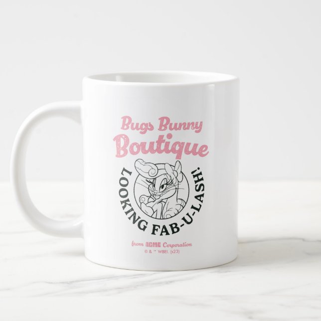 Caneca De Café Grande INSETOS BUNNY™ Boutique - Parecendo Fab-U-Lash! (Esquerda)