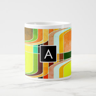 Caneca De Café Grande Inspirado no Retro Colorido e Divertido
