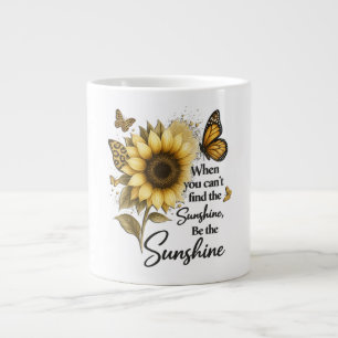 Caneca De Café Grande inspirador Seja A Luz do Sol/Girassol