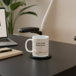 Caneca De Café Grande Inspirador Taupe Gold
