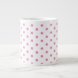 Caneca De Café Grande Introdução ao padrão Bolinhas branco e cor-de-rosa