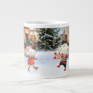 Caneca De Café Grande Inverno na Cidade dos Ratos