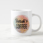 Caneca De Café Grande Iridescent Abstract Glitter With Name<br><div class="desc">Iridescent Abstract Glitter With Name | Personalized Name Gift</div>