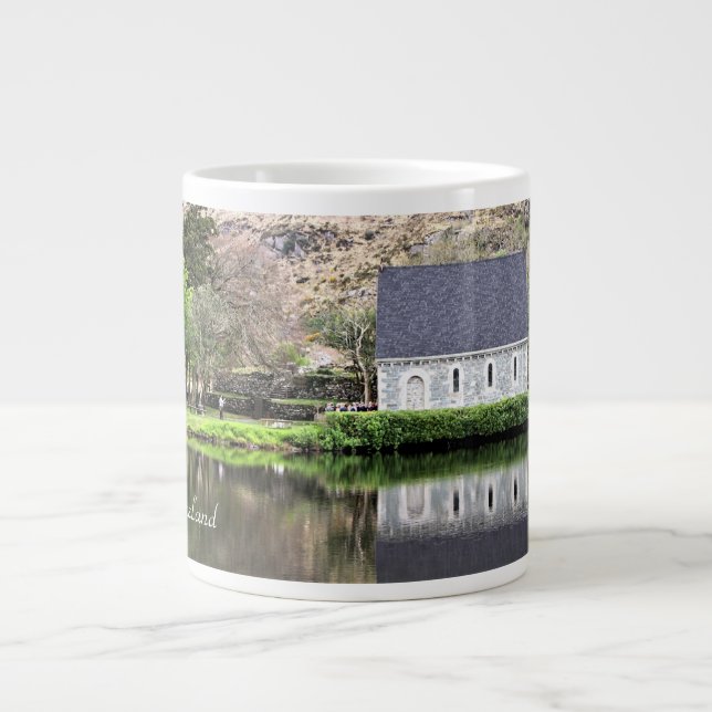 Caneca De Café Grande Irlanda, Igreja, Muro de Pedra, Lago, Fotografia (Frente)