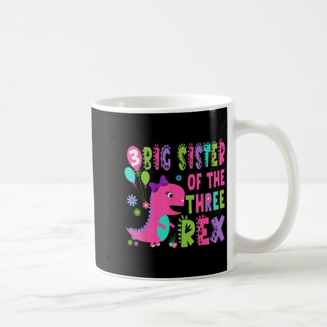 Caneca De Café Grande Irmã Dos Três Dinossauros Rex T-rex 3rd Bir (Direita)