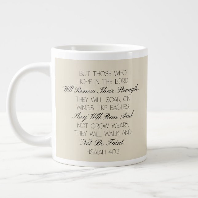 Caneca De Café Grande Isaiah 40:31 Hope Bible Verse Mug  (Esquerda)