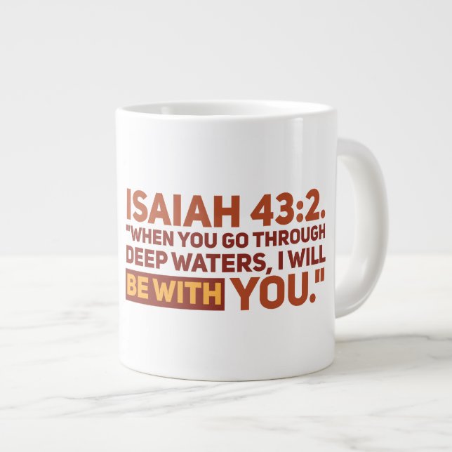 Caneca De Café Grande Isaiah 43:2 Jumbo Mug (Frente Esquerda)