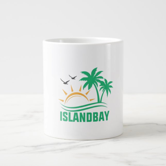 Caneca De Café Grande Islandbay T-Shirt - Vista a brisa tropical (Frente)