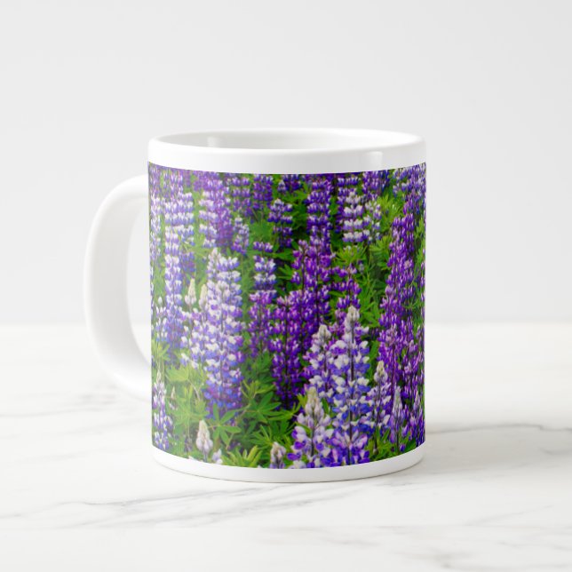 Caneca De Café Grande Islândia. Vik i Myrdal. Campo de Lupinos (Frente Esquerda)