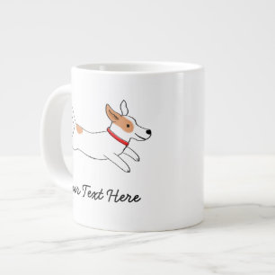 Caneca De Café Grande Jack Russell Terrier Cão de Cartoon com Texto Per