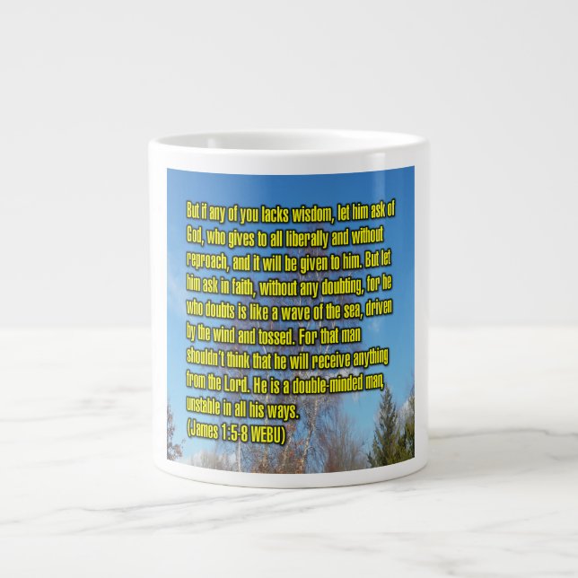 Caneca De Café Grande James 1:5-8 WEBU Mug (Frente)