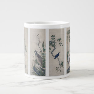 Caneca De Café Grande Japonês Nature Antique/VIntage Panel Mug
