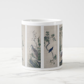 Caneca De Café Grande Japonês Nature Antique/VIntage Panel Mug