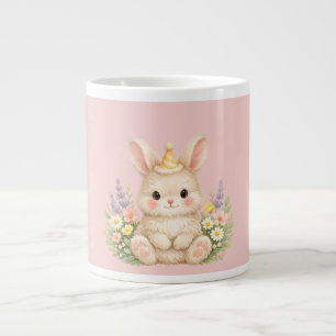 Caneca De Café Grande Jardim de Casa de Campo Europeu de Coelho Fofo