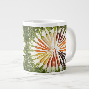 Caneca De Café Grande Jardim de Padrões Arco-Íris Coloridos